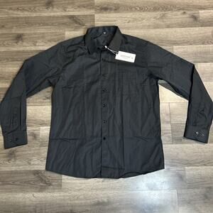 ZEROYAA Men's L 42 Business Formal Slim Fit Long Sleeve Button Up Dress Shirt